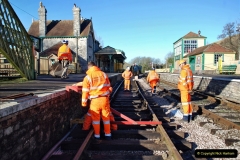 2022-01-17 Corfe Castle station track renewal DAY 6. (86) 086