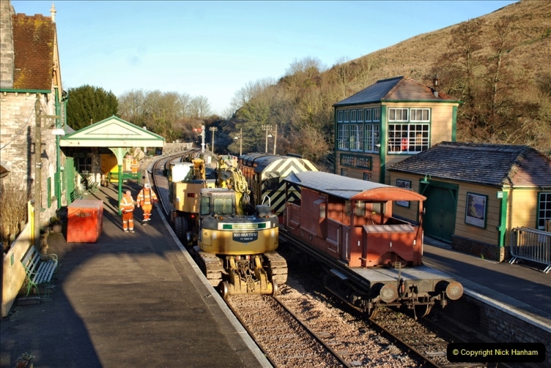 2022-01-21 Corfe Castle station track renewal DAY 10 final day. (10) 010