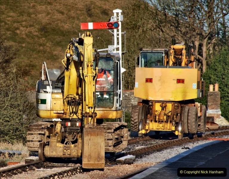 2022-01-21 Corfe Castle station track renewal DAY 10 final day. (29) 028