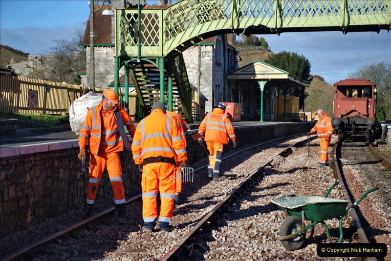 2022-01-21 Corfe Castle station track renewal DAY 10 final day. (58) 057