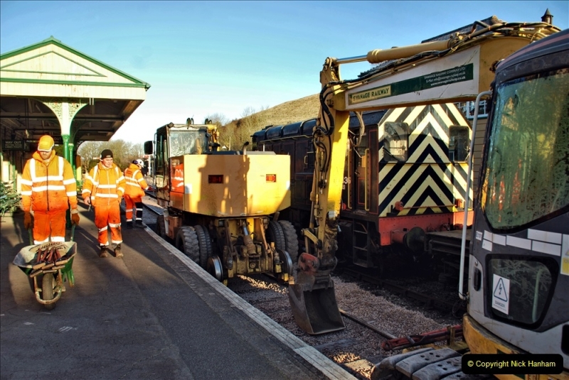 2022-01-21 Corfe Castle station track renewal DAY 10 final day. (9) 009