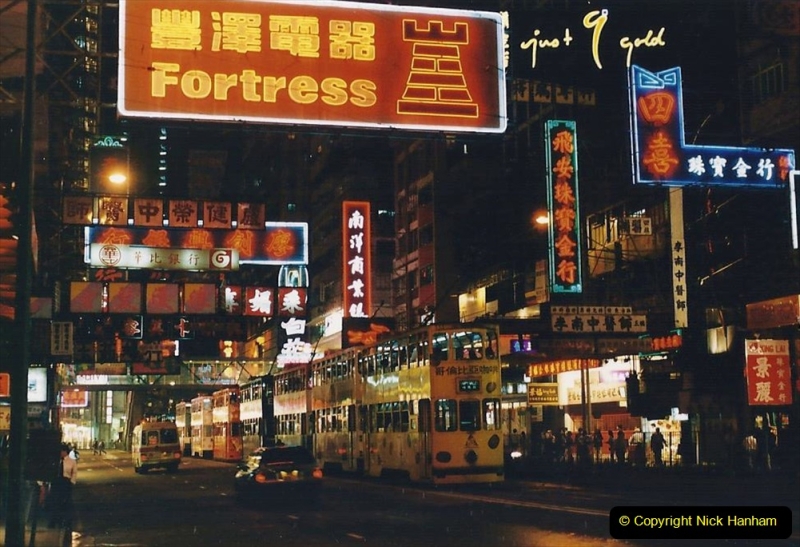 China 1993 April China into Hong Kong. (125) Hong Kong at night. 125