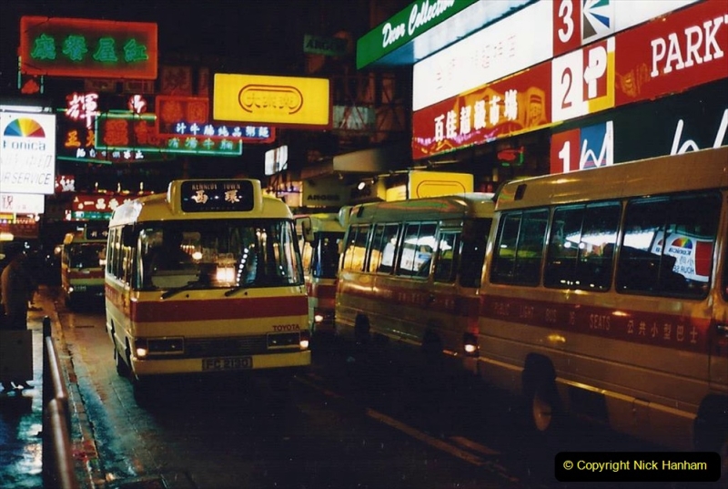 China 1993 April China into Hong Kong. (129) Hong Kong at night. 129