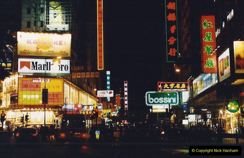 China 1993 April China into Hong Kong. (148) Hong Kong at night. 148