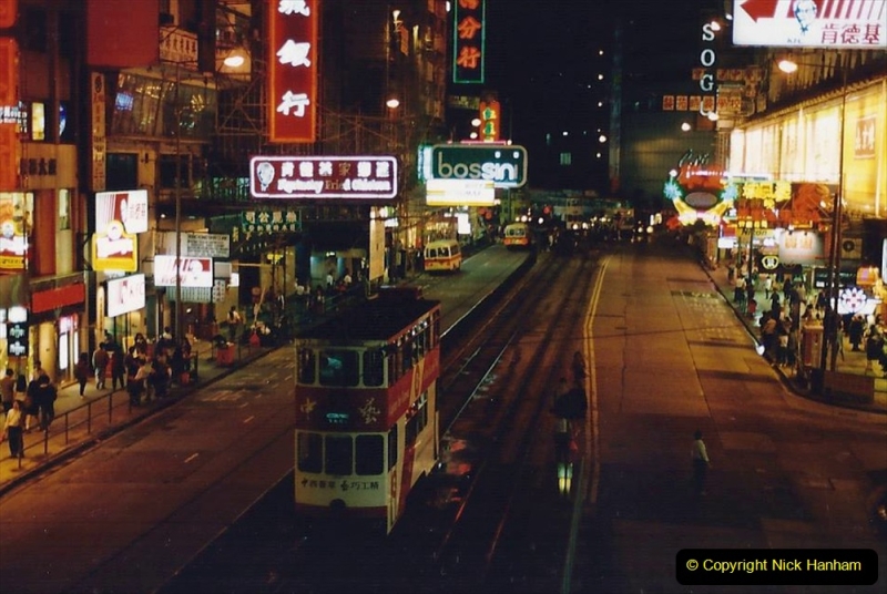 China 1993 April China into Hong Kong. (149) Hong Kong at night. 149