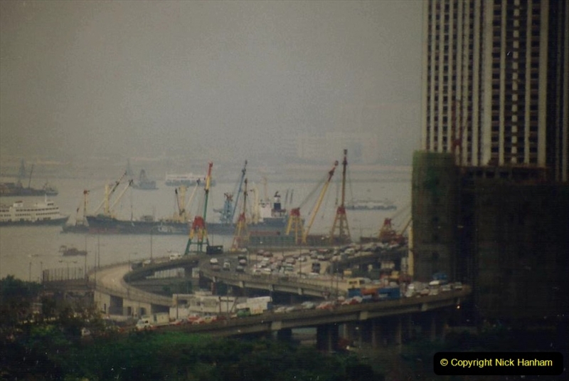 China 1993 April China into Hong Kong. (18) Hong Kong on a very misty day. 019