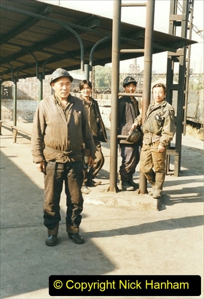 China 1999 October Number 4. (204) Tangshan Coal Mine Rail Depot. Coal Mine Branch Train Ride. Some of our mine worker passengers. 204