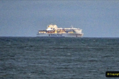 2019-12-12 Christmas Cracker & Bournemouth (67) Brittany Ferries ship leaving Southampton for Cherbourg. 067