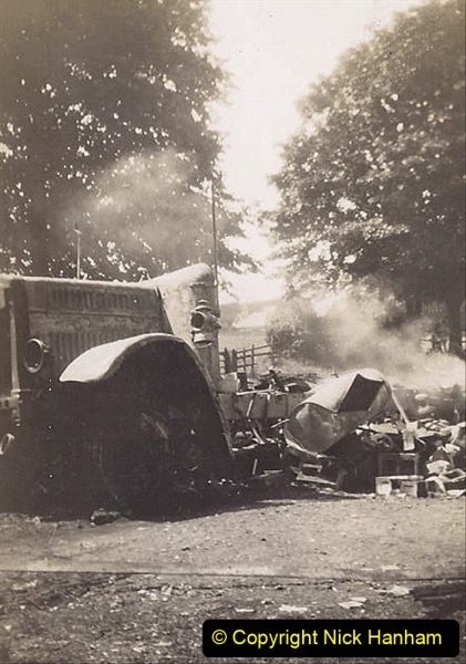 My late Stepfather Jocelyn Hanham. (50)  Photographs of accidents he took on his travels. Fire near Basingstoke. 1928. 050