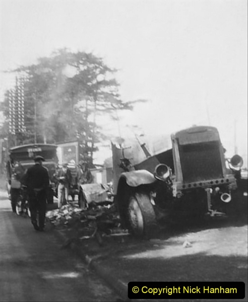 My late Stepfather Jocelyn Hanham. (51)  Photographs of accidents he took on his travels. Fire near Basingstoke. 1928. 051
