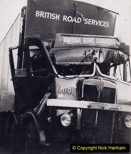 My late Stepfather Jocelyn Hanham. (58)  Photographs of accidents he took on his travels. Waterden Road, London Depot. 1950. 058