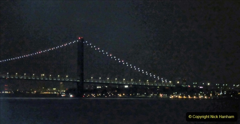 2019-11-10 New York. (3) New York arrival on Queen Mary. The Verrazzano-Narrows Bridge. 003