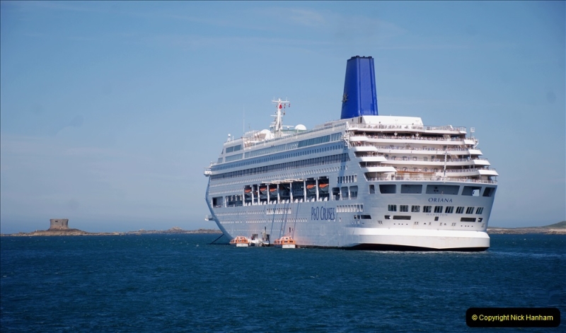 2019 June 28 to 05 July P&O MV Oriana France, Spain and Guernsey. (206) Guernsey CI. Tender back to our ship. 206