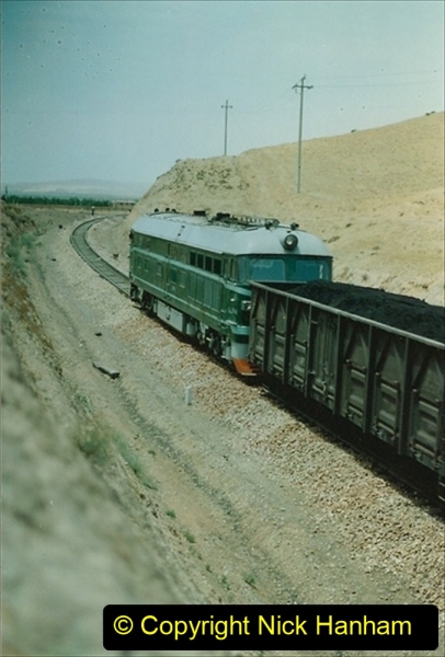 Pakistan and China 1996 June. (147) Linesiding on the way to Baotou and local village. 147