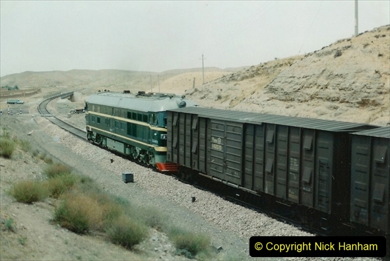 Pakistan and China 1996 June. (153) Linesiding on the way to Baotou and local village. 153