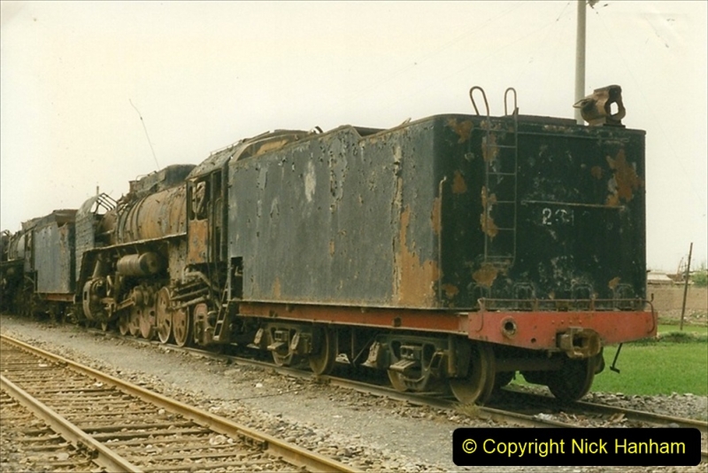 Pakistan and China 1996 June. (43) Zhongwei China Rail Depot. No more steam on the big hill. 043