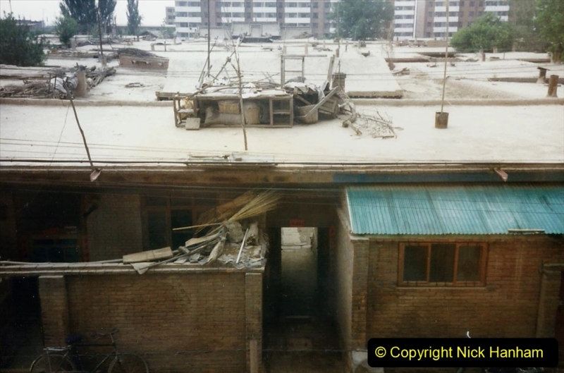 Pakistan and China 1996 June. (93) Zhongwei Hotel and my room with a view. 093