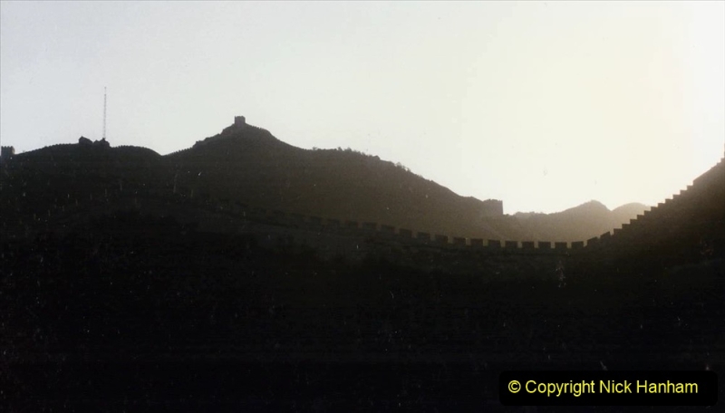 Pakistan and China 1996 June. (160) Passing The Great Wall at Sunset.160