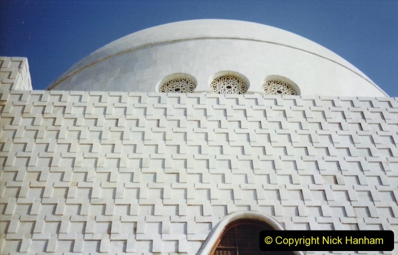 Pakistan and China 1996 June. (18) Jinnah Mausoleum. Jinnah Ali Jinnah, founder of Pakistan, is burried here. 018