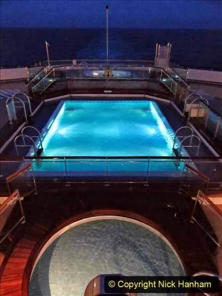 2019_11_03 to 17 Cunard's Queen Mary New York to Southampton @ first Literature Festival at Sea.  (105) Evening round the Promenade Deck. 105
