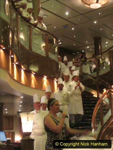 2019_11_03 to 17 Cunard's Queen Mary New York to Southampton @ first Literature Festival at Sea.  (130) Our last formal evening. Chef's Parade. 130
