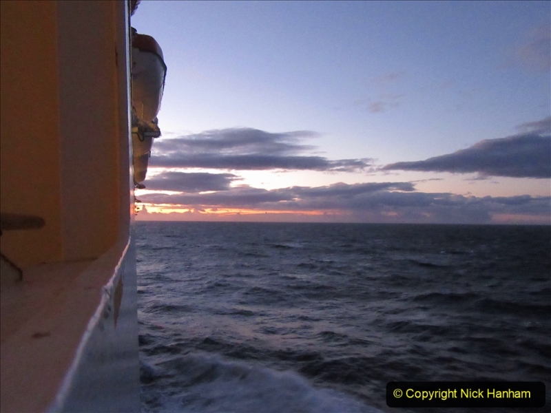 2019-11-03 to 17 Cunard's Queen Mary Southampton to New York. (220) Dusk. 220