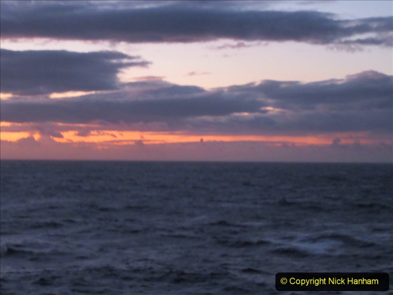 2019-11-03 to 17 Cunard's Queen Mary Southampton to New York. (221) Dusk. 221