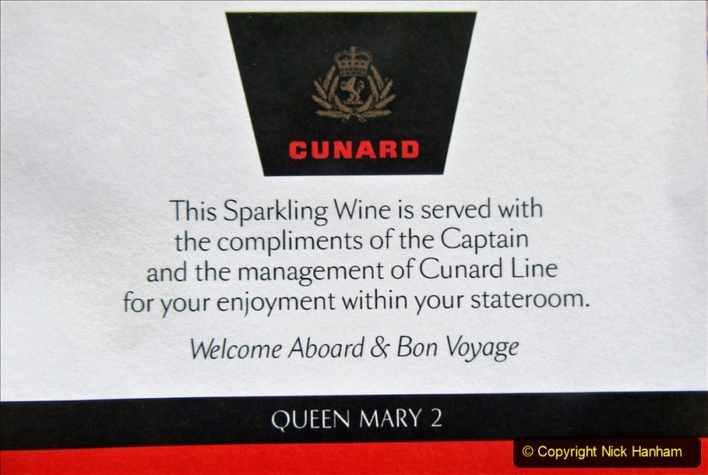 2019-11-03 to 17 Cunard's Queen Mary Southampton to New York. (26) Our ship. 026