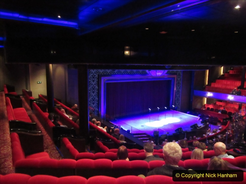 2019-11-03 to 17 Cunard's Queen Mary Southampton to New York. (267) Show time in the Royal Court Theatre. 267