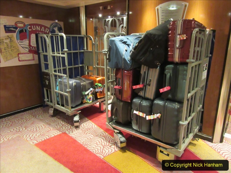 2019-11-03 to 17 Cunard's Queen Mary Southampton to New York. (268) Luggage due to be offloaded in NY. 268