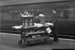 Great Western Railway refreshment trolley, about 1910