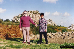 1994 France - October. (27) This garden near roscoff appeared on UK television. Your Host & Wife at the garden.27