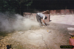 April 1990 Your Host alters the back garden. (19) Angle Grinder work. 19