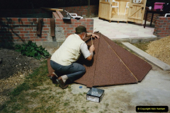 April 1990 Your Host alters the back garden. (36) Erecting Summer House. 32