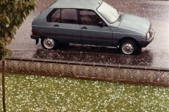 1983 May Hail storm in Poole, Dorset. (1) Hail stones as big as golf balls. 088279088