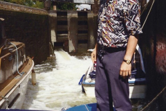 1989 A boat ride on the River Lee at Broxborne, Hertfordshire. (6)