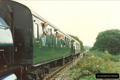 1987-09-30 Your Host driving a special film unitb train. This was the first passenger train to Quarr Farm Crossing.  (17)0525