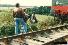 1987-09-30 Your Host driving a special film unitb train. This was the first passenger train to Quarr Farm Crossing.  (24)0532