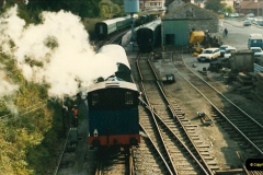 1987-09-30 Your Host driving a special film unitb train. This was the first passenger train to Quarr Farm Crossing.  (8)0516