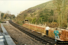 1990-11-11 Progress at Corfe Castle and locos at Swanage.  (5)0819