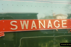 1993-03-19 34105 Swanage visits Swanage.  Your Host drove 34105 for a short distance and also acted as guard on some trains (13)1097