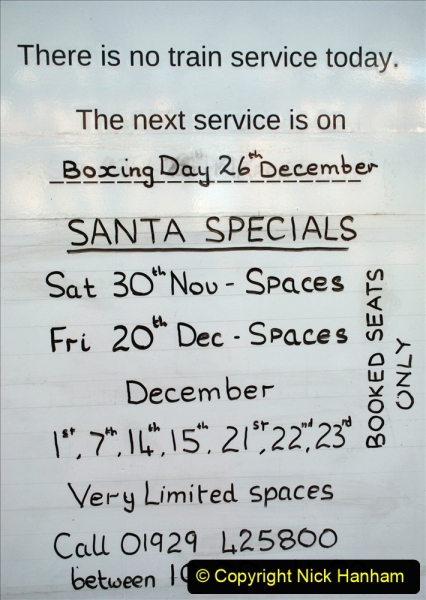 2019-11-28 The SR no running day Swanage to Wareham. (75) Santa Specials Preparations. 075