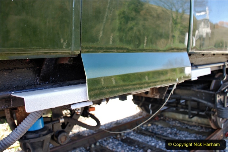 2020-03-16 The Swanage Railway. (13) The restored 3 car DMU back on the SR. Guard locking doors now fitted. 013
