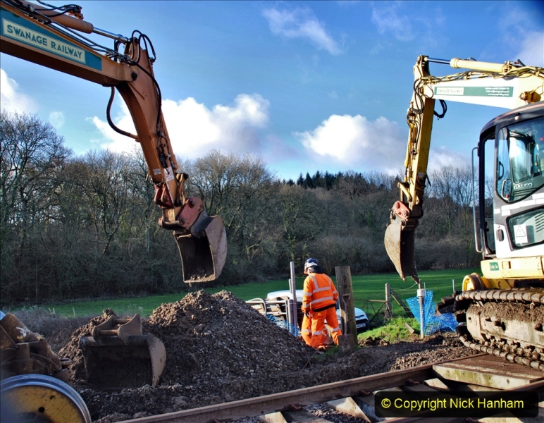 2020-01-17 Track renewal Cowpat Crossing to just past Dickers Crossing. (65) Drainage Work. 65