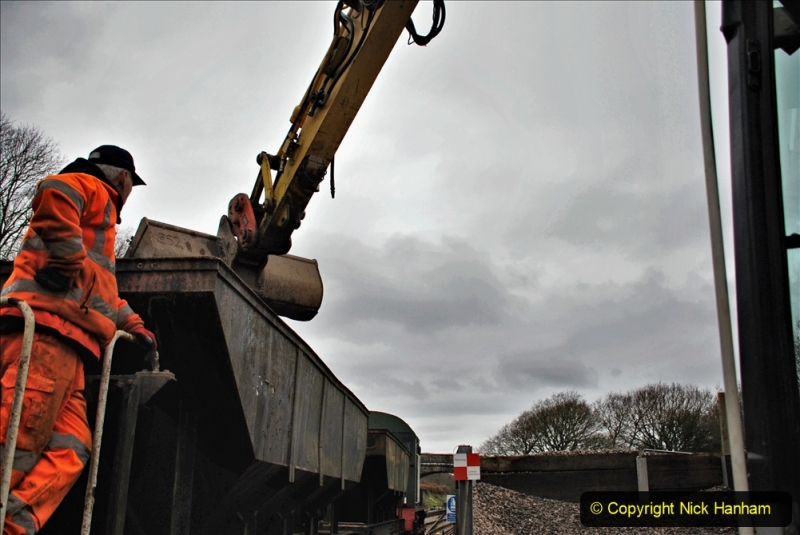 2020-01-24 Track renewall Cowpat Crossing to just past Dickers Crossing. (172) Ballast work. 172