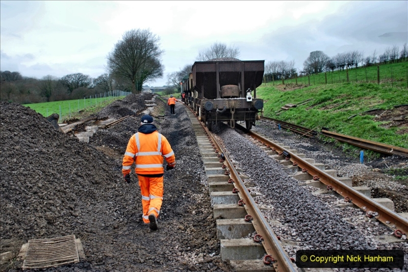 2020-01-24 Track renewall Cowpat Crossing to just past Dickers Crossing. (42) Ballast work. 042