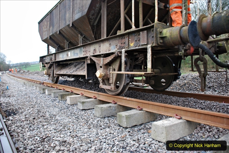2020-01-24 Track renewall Cowpat Crossing to just past Dickers Crossing. (58) Ballast work. 058