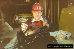 1982-03.-Your-Host-working-on-his-Mothers-car-engine.-Poole-Dorset.277