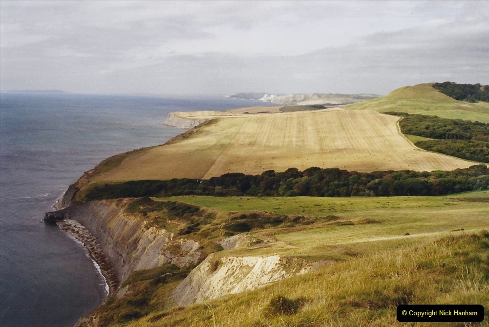 2002-Miscellaneous.-205-A-Dorset-Cliff-Walk-with-friends.-The-Dorset-looking-towards-Weymouth.205