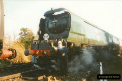 1998-11-29 Bill Alborough hire the SR steam hauled dining train during the SR Diesel Gala. Your Host driving 34072.  (5)0774